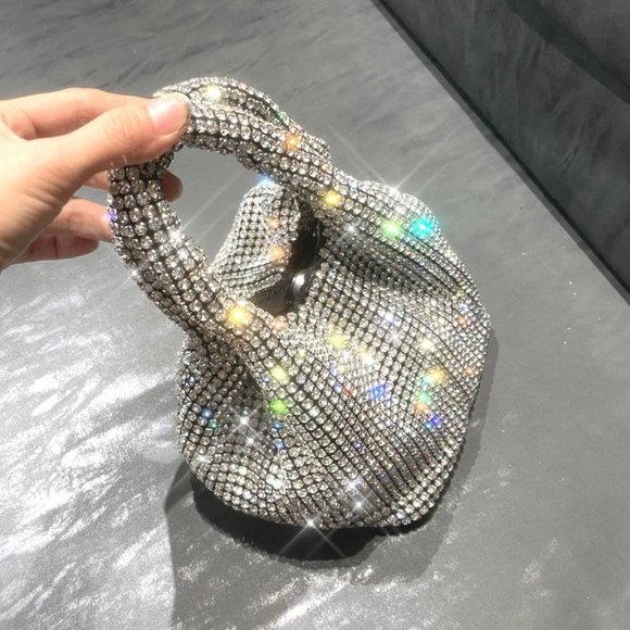 NEW Sparkling Bling SwarovskI Crystal Rhinestone Bucket Bag Shoulder Purse +Gift - Picture 7 of 7